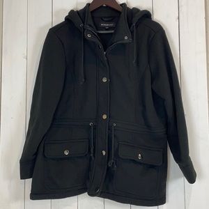 Cozy petite Large hooded jacket with buttons